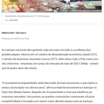 Inovação ganha força no País e número de startups cresce 207% em quatro anos- DCI (On-line)