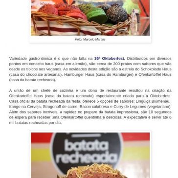 Novidades na gastronomia da 36ª Oktoberfest atendem todos os paladares- Oktober Blog