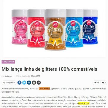Mix lança linha de glitters 100% comestíveis – Newtrade