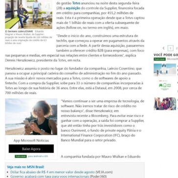 Totvs adquire financeira Supplier por R$ 455 milhões- MSN Brasil