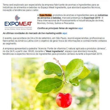 Duas Rodas apresenta palestra sobre acerola na Expomeat – Promoview
