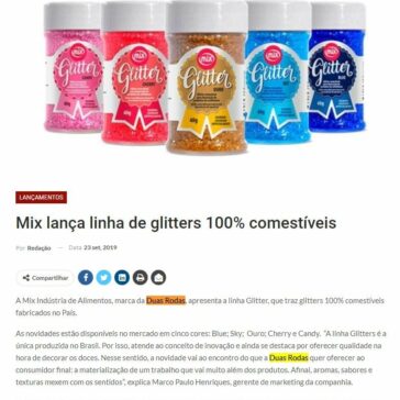 Mix lança linha de glitters 100% comestíveis – Distribuição
