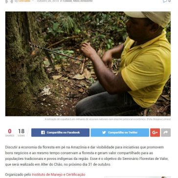Alter do Chão sedia seminário para debater economia da floresta em pé- Gazeta de Santarém