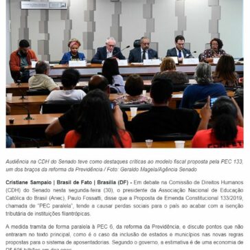 REFORMA DA PREVIDÊNCIA – “PEC PARALELA VAI GERAR PREJUÍZO SOCIAL”, AFIRMA REPRESENTANTE DE FILANTRÓPICAS – FM Universitária