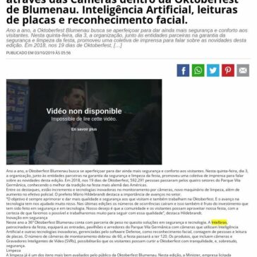 Veja neste vídeo como vai ser a Segurança através das Câmeras dentro da Oktoberfest de Blumenau. Inteligência Artificial, leituras de placas e reconhecimento facial- Blog do Jaime