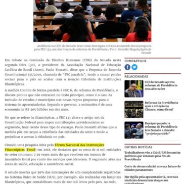 “PEC Paralela vai gerar prejuízo social”, afirma representante de filantrópicas – Brasil de Fato