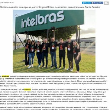 Intelbras celebra sucesso do Techstars Startup Weekend São José- Acontecendo Aqui