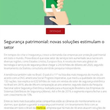 Segurança patrimonial: novas soluções estimulam o setor- Revista Segurança Eletrônica