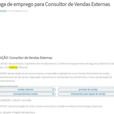 Vaga de emprego para Consultor de Vendas Externas- Divulga Empregos