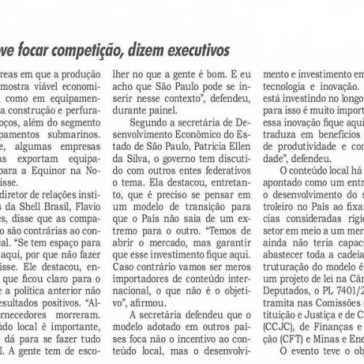 Conteúdo local em petróleo deve focar competição, dizem executivos- Jornal do Comércio