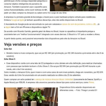 Amazon lança Alexa e dispositivos Echo no Brasil – Tribuna de Ituverava