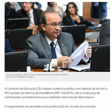 CE discutirá o impacto da PEC paralela para o ensino filantrópico – Dourados Agora