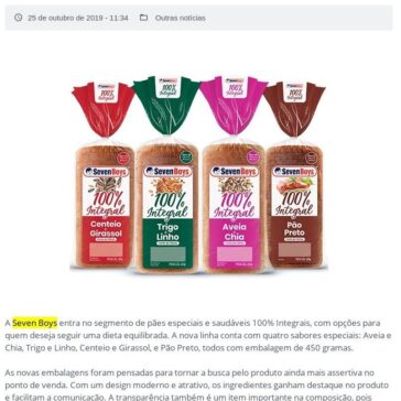 Seven Boys estreia no segmento de pão 100% Integral – EmbalagemMarca