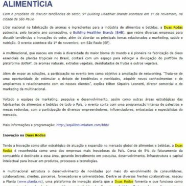 Duas Rodas patrocina evento voltado à inovação na indústria alimentícia – Revista FiB