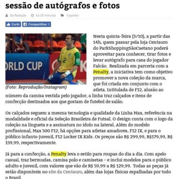 Jogador Falcão vem a São Caetano para sessão de autógrafos e fotos- Repórter Diário (On-line)