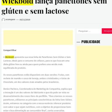 Wickbold lança panettones sem glúten e sem lactose | Ecompare – Ecommerce Brasil