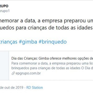 Dia das Crianças: Gimba oferece melhores opções de brinquedos – EP Grupo Twitter