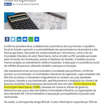 PEC Paralela da reforma da Previdência: tributação das filantrópicas – FEMIPA