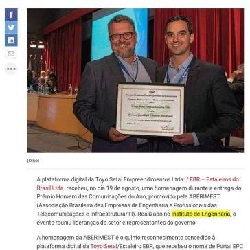 Plataforma digital da Toyo Setal Empreendimentos/ Estaleiros do Brasil recebe homenagem – Exame.com