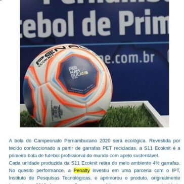 Campeonato Pernambucano Série A1/ 2020 terá bola ecológica – Blog do Patrício Nunes