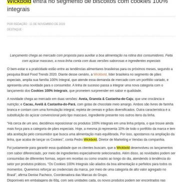 Wickbold entra no segmento de biscoitos com cookies 100% integrais – Revista IT