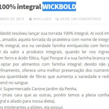 Torrada 100% integral WICKBOLD – Vida + Livre