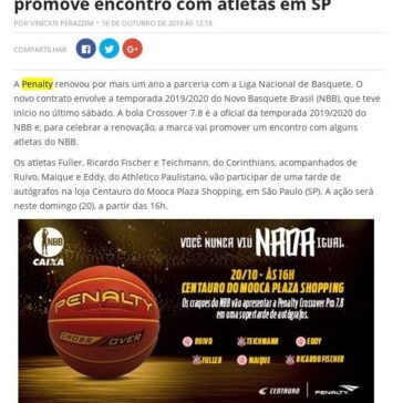 De contrato renovado com o NBB, Penalty promove encontro com atletas em SP- LanceNet