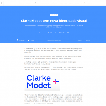 ClarkeModet tem nova identidade visual – Propmark