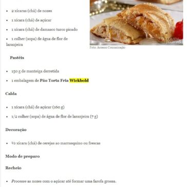Receita de Pastéis natalinos Wickbold – Comida e Receitas