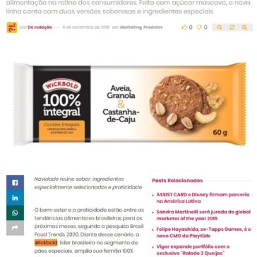 Wickbold entra no segmento de biscoitos com cookies 100% integrais – Abc da Comunicação