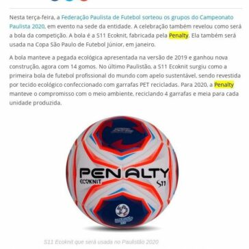 Bola do Campeonato Paulista 2020 é revelada; saiba detalhes sobre a novidade | Segunda Pele | LANCE! – LanceNet