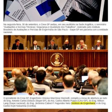 Crea-SP sediou seminário do Ibape-SP – CREA-SP