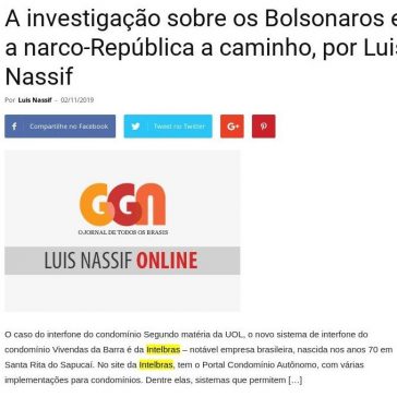 A investigação sobre os Bolsonaros e a narco-República a caminho, por Luis Nassif – Poliarquia
