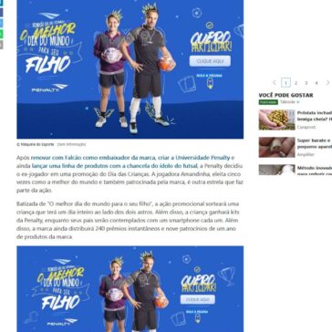 Penalty usa Falcão e Amandinha em ativação do Dia das Crianças -MSN Esportes