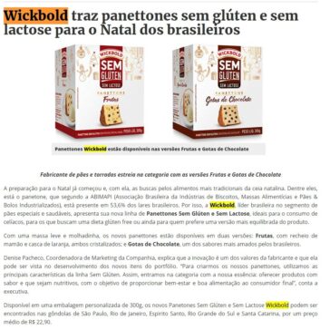 Wickbold traz panettones sem glúten e sem lactose para o Natal dos brasileiros – Guia GPHR