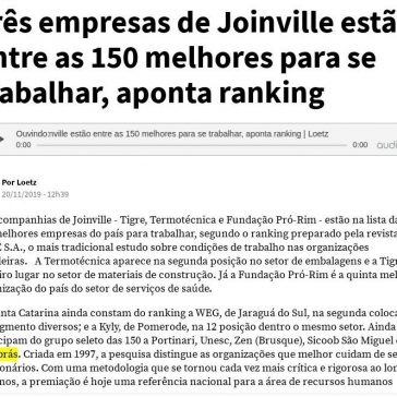 Três empresas de Joinville estão entre as 150 melhores para se trabalhar, aponta ranking – NSC Total