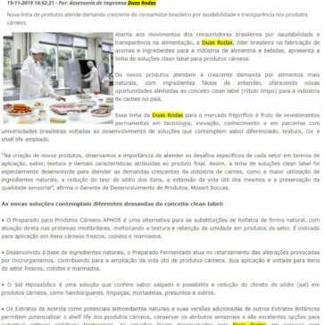 Duas Rodas lança soluções clean label para a indústria de carnes – Guialat