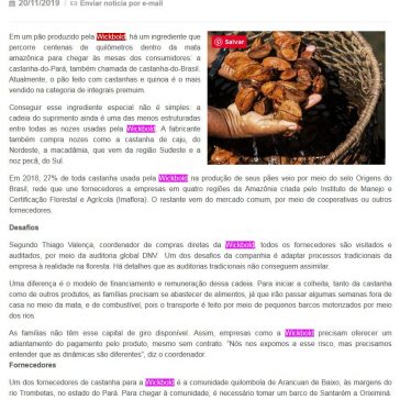 No pão da Wickbold, um ingrediente para a preservação da Amazônia – ABIMAPI