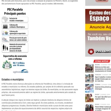 PEC Paralela vai ampliar alcance da reforma da Previdência – O Territorio