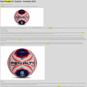 Bola Penalty S11 Ecoknit – Paulistão 2020 – Camisas & Chuteiras