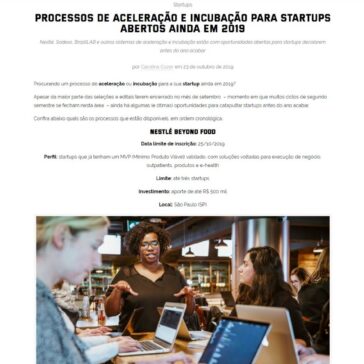 Processos de aceleração e incubação para startups abertos ainda em 2019 – Whow!
