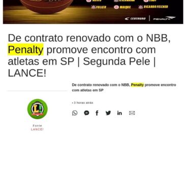 De contrato renovado com o NBB, Penalty promove encontro com atletas em SP | Segunda Pele | LANCE!- Head Topics