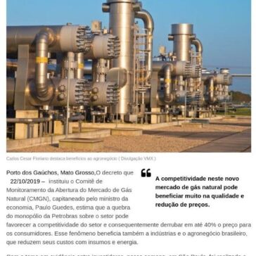 Redução no preço do Gás Natural favorece agronegócio, indústria e consumidores – Jornal Metrópole