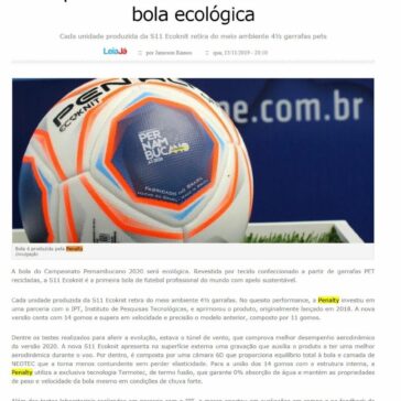 Campeonato Pernambucano 2020 terá bola ecológica – Leia Já (Ne10)