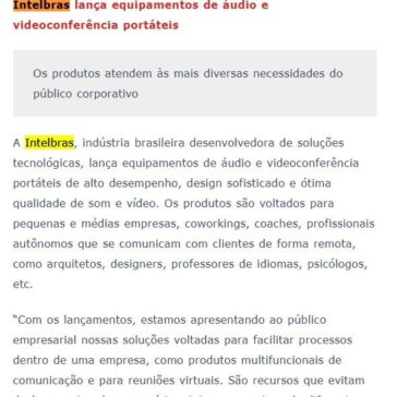 Intelbras lança equipamentos de áudio e videoconferência portáteis – Call to Call