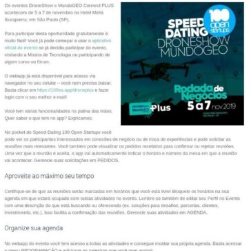 Oportunidade: Conecte-se para trocar experiências no setor de Drones e Geolocalização – Droneshow