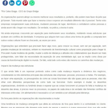 Reorganizando a sua estrutura – A sua empresa precisa? – SEGS