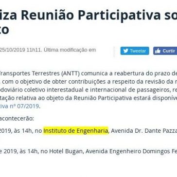 ANTT realiza Reunião Participativa sobre fretamento – ANTT/BR