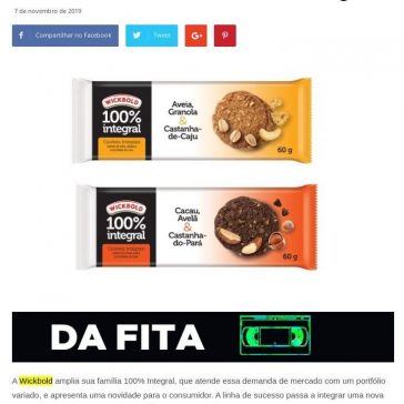 Wickbold entra no segmento de biscoitos com cookies 100% integrais – Grandes Nomes da Propaganda