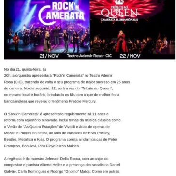Rock?n Camerata e Tributo ao Queen, no CIC, semana que vem – Informe Online/SC
